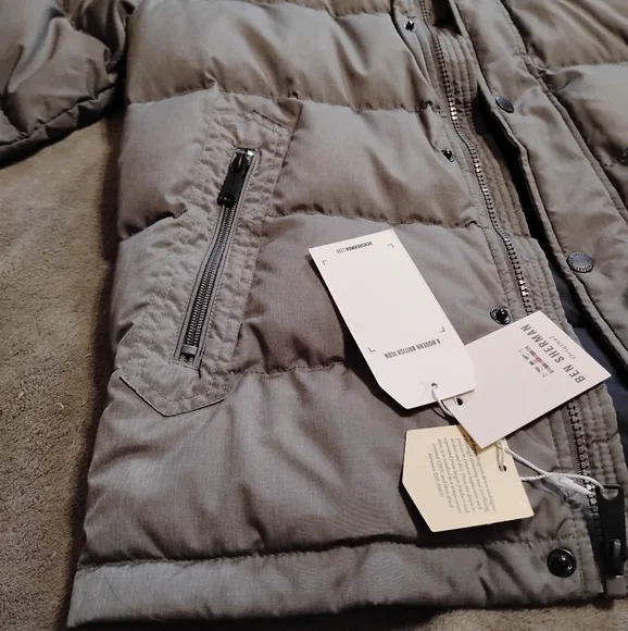 NEW! Boys 14/16 Ben Sherman Gray Down Fill Puffer Winter Coat Parka Jacket NWT - Picture 4 of 16